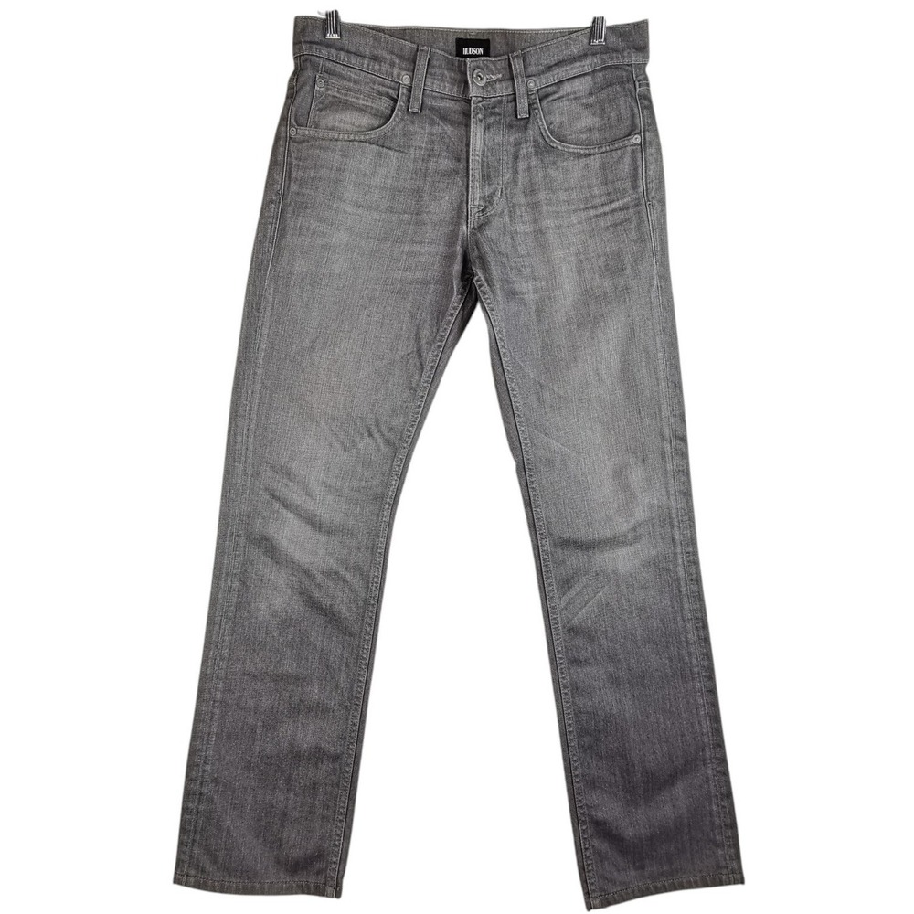 HUDSON Men's BYRON FIVE POCKET STRAIGHT Gray Jeans Size 31x32